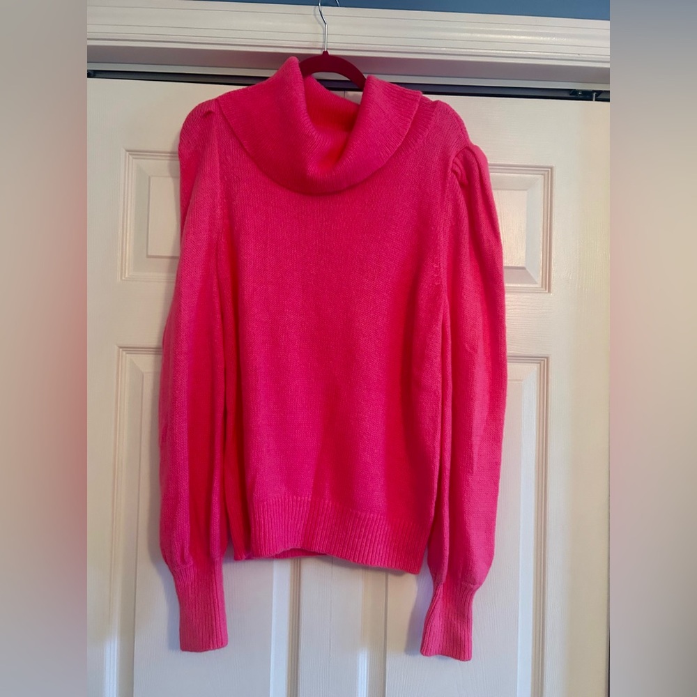 Lilly Pulitzer Vibrant Pink Cowl Neck Sweater